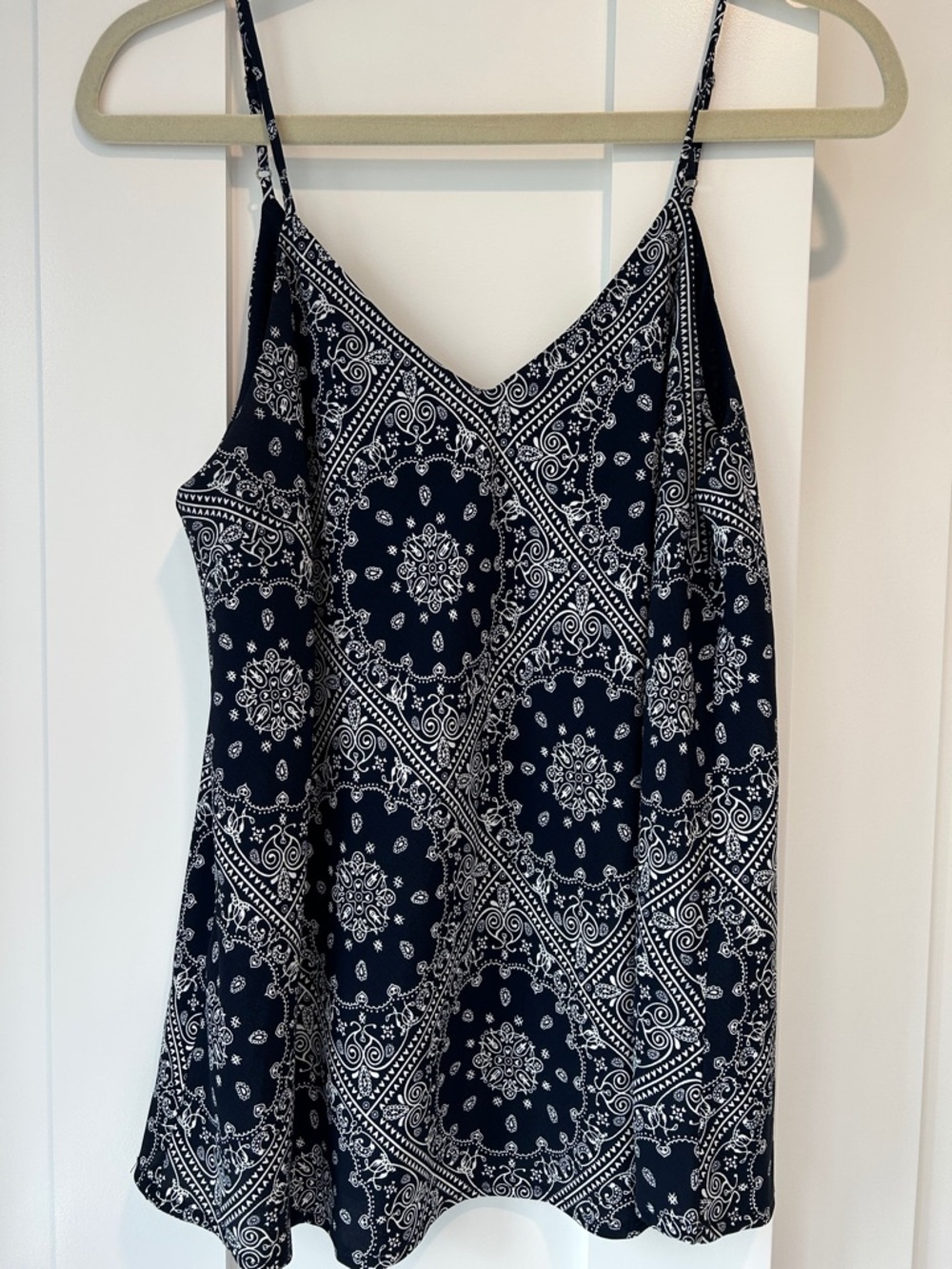 Navy Blue Bandana Print Cami Tank Top